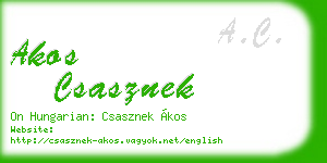 akos csasznek business card