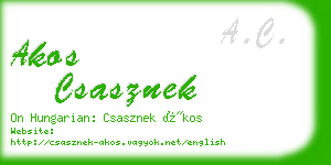 akos csasznek business card